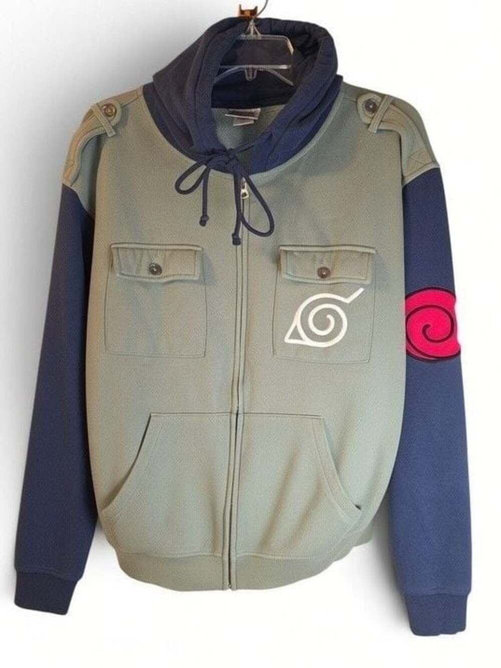Naruto Shippuden Kakashi Hatake‎ Cosplay Military Fleece Zip Up Hoodie